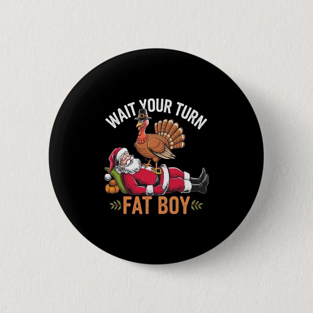 Lustiger Erntedankfest Weihnachten Truthahn Vs Wei Button (Vorderseite)