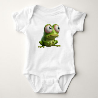 Lustiger erschöpfter grüner Frosch mit blutunterla Baby Strampler