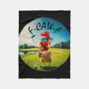 Lustiger erwachsener F-caw-f Golf Hahn Vogel Humor Fleecedecke