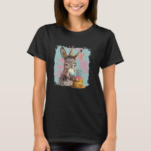 Lustiger Esel ist zur Geburtstagsfeier für Pferd e T-Shirt