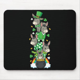 Lustiger Esel Klee St Patricks Day Damen Herren Mousepad
