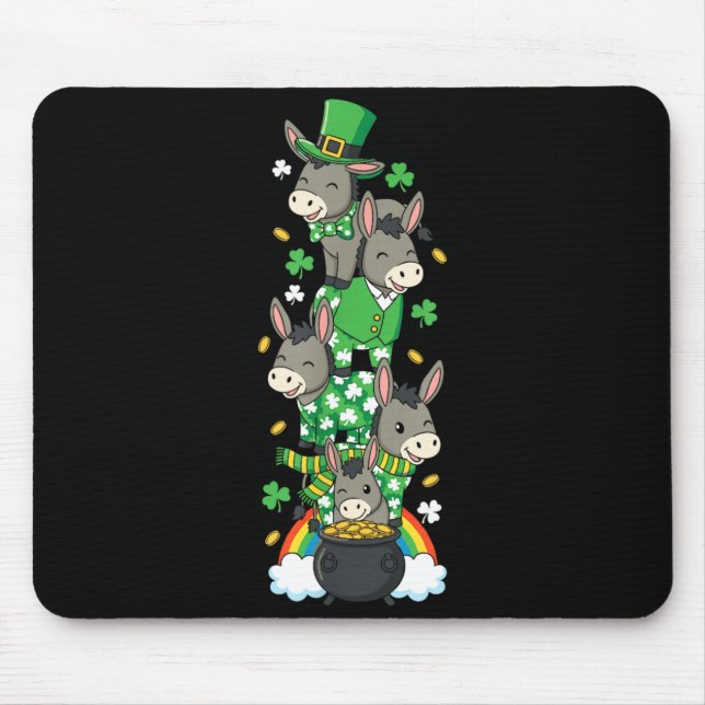 Lustiger Esel Klee St Patricks Day Damen Herren Mousepad (Vorne)