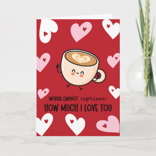 Lustiger Espresso-Wortspiel-Valentinstag Feiertagskarte