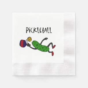 Lustiger Essiggurken-Cartoon SpringensPickleball Serviette