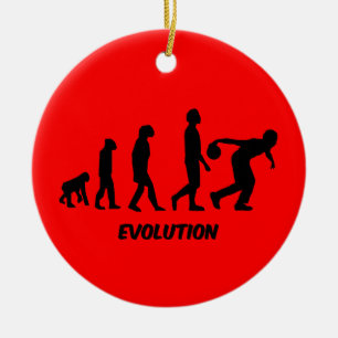 lustiger Evolutions-Bowling Keramik Ornament