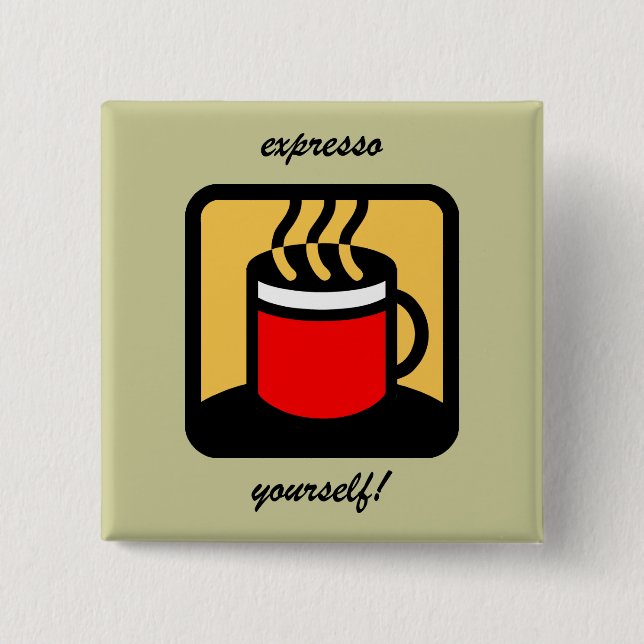 Lustiger expresso Kaffee Button (Vorderseite)