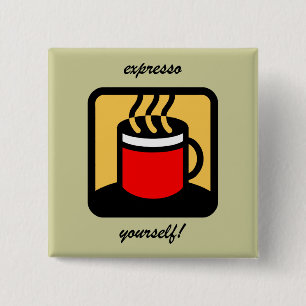 Lustiger expresso Kaffee Button