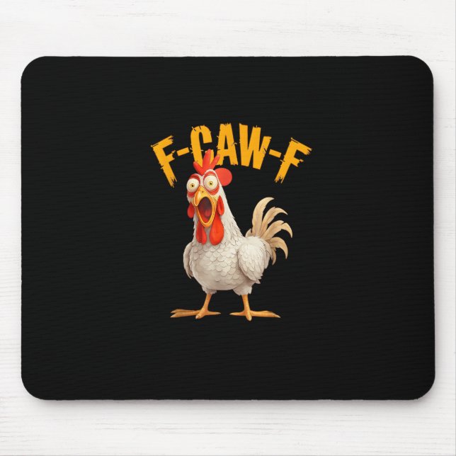 Lustiger F-Awk-F Huhn F-Caw-F Hahn Pun Retro Vi Mousepad (Vorne)