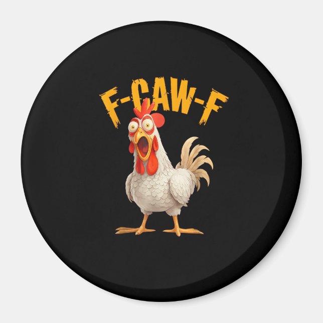 Lustiger F-Awk-F Hühner F-Caw-F Hahn Wortwitz Retr Magnet (Vorne)