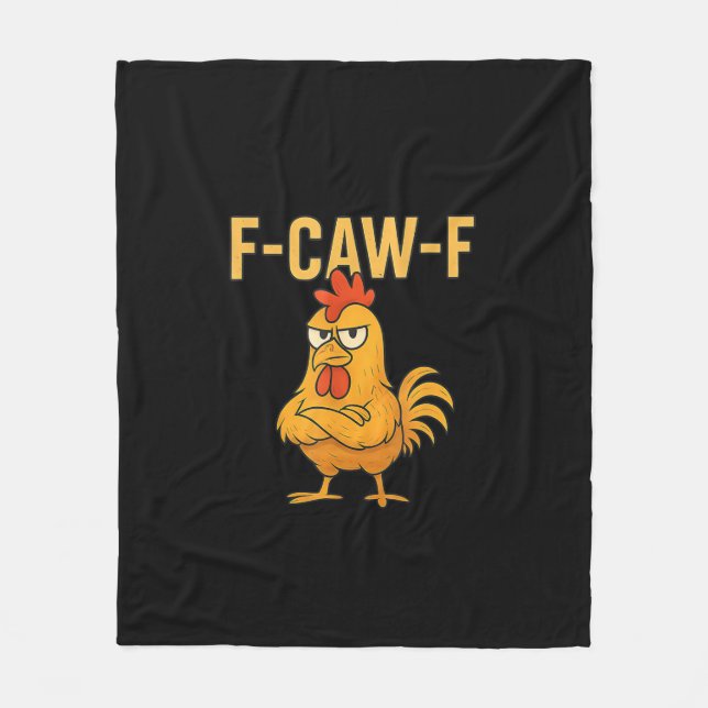 Lustiger F-Caw-F-Hahn F-Caw-F-Hahn Meme Fleecedecke (Vorderseite)