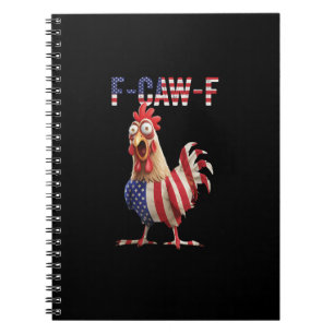 Lustiger F-Caw-F-Hahn USA-Flagge F-Caw-F-Amerikani Notizblock