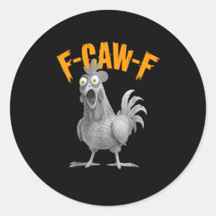 Lustiger F-Caw-F-Huhn F-Caw-F-Huhn Retro-Klassiker Runder Aufkleber