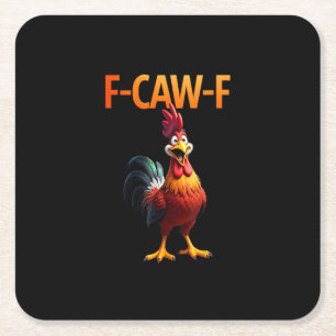 Lustiger F Caw F Huhn Gothic Vintage-Stil Rechteckiger Pappuntersetzer
