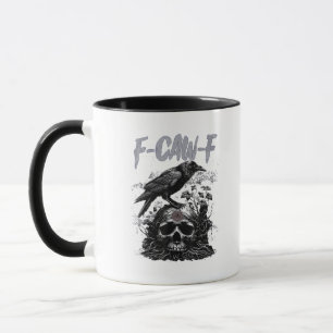 Lustiger F-Caw-F-Krähe Lustiges Halloween Retro Kl Tasse