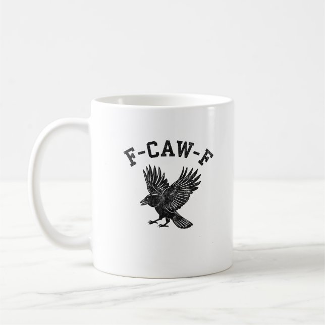 Lustiger F-Caw-F-Krähen-Ästhetik-Stil Kaffeetasse (Links)