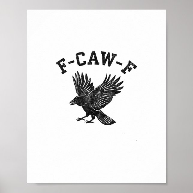 Lustiger F-Caw-F-Krähen-Ästhetik-Stil Poster (Vorne)