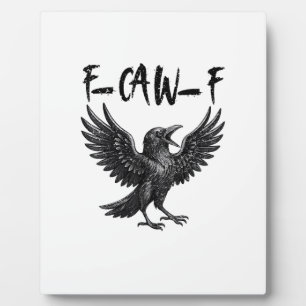 Lustiger F-Caw-F Rabe Vogel Krächzen Grafik F-Caw- Fotoplatte