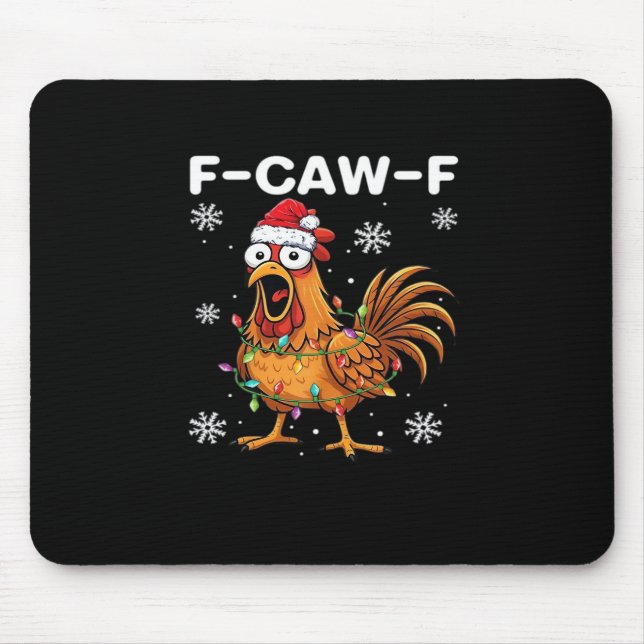 Lustiger F-Caw-F Weihnachts-Huhn Klassiker Mousepad (Vorne)