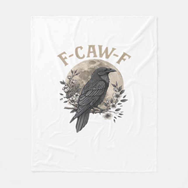 Lustiger F-Krähen-F-Rabe-Vogel-Spruch-Grafikstil Fleecedecke (Vorderseite)