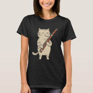 Lustiger Fagott-Katze-Musiker Retro-Süß Band Orche T-Shirt
