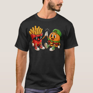 Lustiger Fast Food Bestfriends Burger und Pommes T-Shirt
