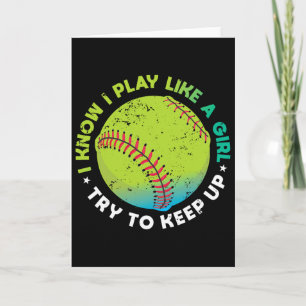 Lustiger Fastpitch-Werfer Softball-Spiel-Geschenk Karte