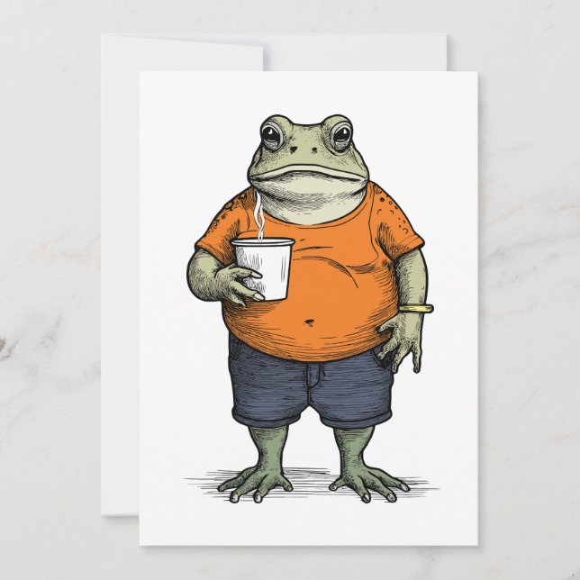 Lustiger faule Frosch Einladung (Vorderseite)