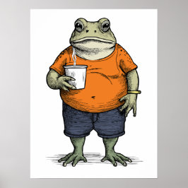 Lustiger faule Frosch Poster