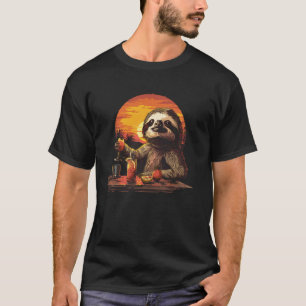 Lustiger Fauler Faultier Barkeeper T-Shirt