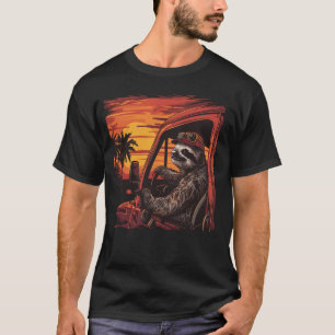 Lustiger Fauler Faultier LKW-Fahrer T-Shirt