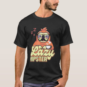 Lustiger Fauler Hipster Faultier Schnurrbart Freid T-Shirt