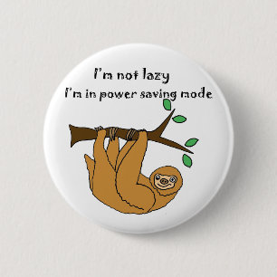 Lustiger fauler Sloth-Cartoon Button