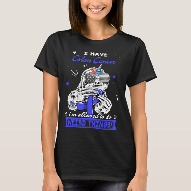 Lustiger Faultier Darmkrebs Kämpfer T-Shirt (Vorderseite)