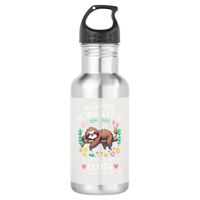 Lustiger Faultier Sei Immer Du Selbst, Außer Du Ka Edelstahlflasche (Vorderseite)