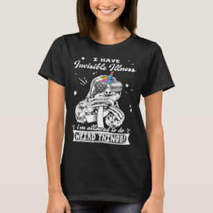 Lustiger Faultier Unsichtbare Krankheit Kämpfer T-Shirt
