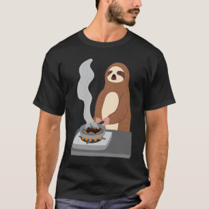 Lustiger Faultier Verbrennt Essen Kochen Hobby Koc T-Shirt