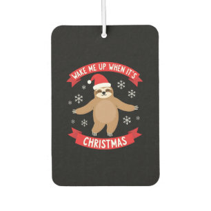 Lustiger Faultier wecke mich, wenn Weihnachten ist Autolufterfrischer