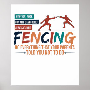 Lustiger Fechter Fecht-Tees - Alles was deine Elte Poster