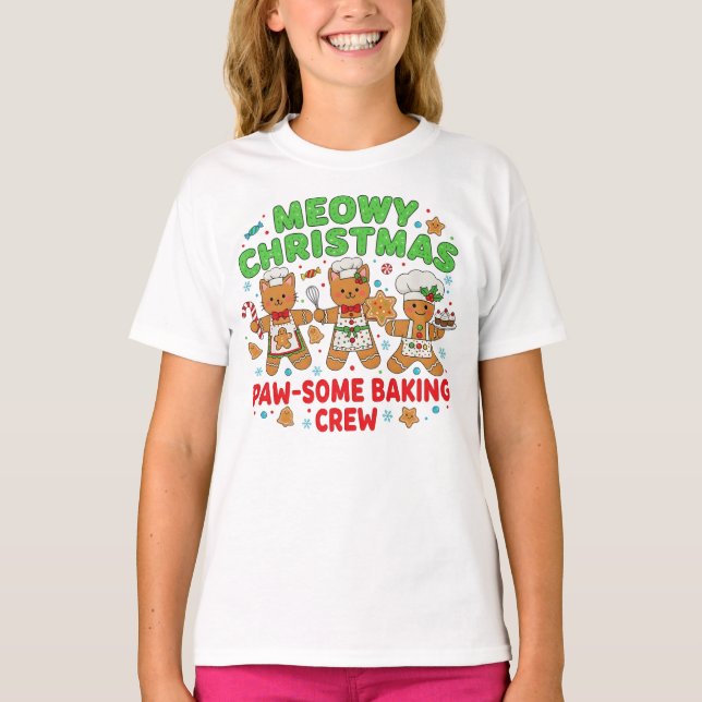 Lustiger Feiertag Katzen Cookie Tee" T-Shirt (Vorderseite)