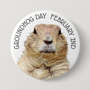 Lustiger Feiertags-Knopf Groundhog Days am 2. Button