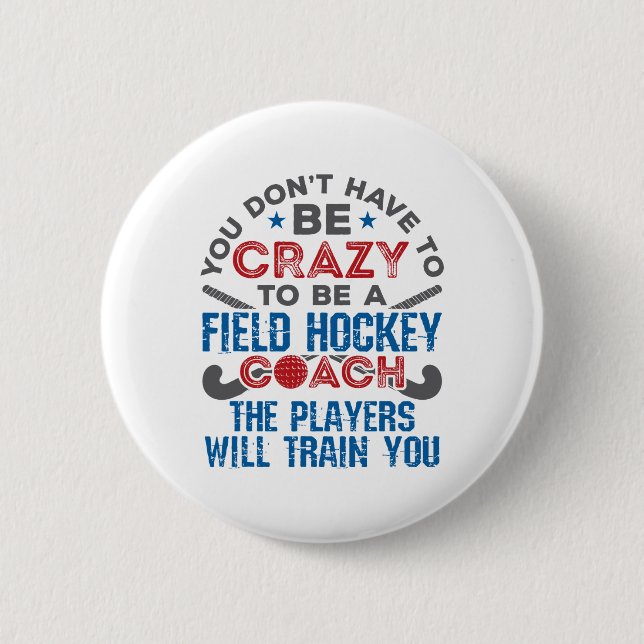 Lustiger Feldhockey-Trainer (1)  Button (Vorderseite)
