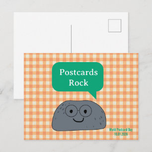 Lustiger Fels-Wortwitz Welt-Postkartentag 2026 Postkarte