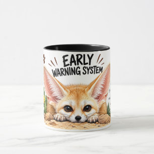 Lustiger Fennek-Fuchs-Kaffeebecher Frühwarnsyste Tasse