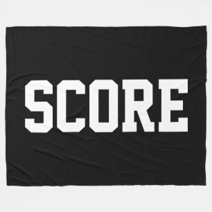 Lustiger fetter weißer athletischer SCORE-Text auf Fleecedecke