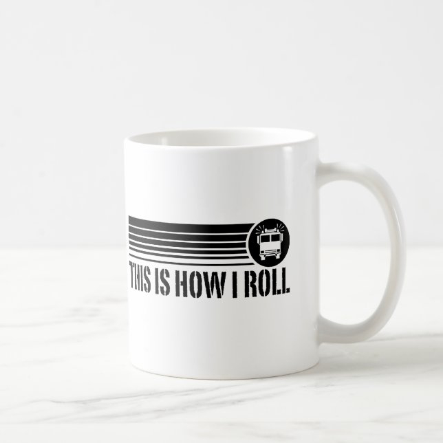Lustiger Feuerwehrmann Kaffeetasse (Rechts)