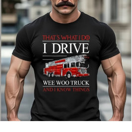 Lustiger Feuerwehrmann Wee Woo LKW-Fahrer T-Shirt