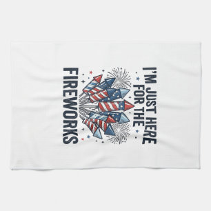 Lustiger Feuerwerk-Liebhaber Vintage Patriotisches Geschirrtuch