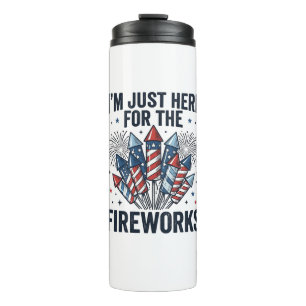 Lustiger Feuerwerk-Liebhaber Vintage-Patriotisches Thermosbecher