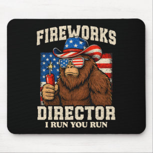 Lustiger Feuerwerksdirektor Bigfoot 4. Juli USA F Mousepad