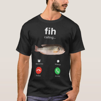 Lustiger Fisch, der einen Anruf ablehnt und annimm T-Shirt